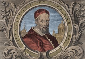 Portrait of Pope Innocent X (Innocenzo, Innocentius or Giovanni Battista Pamphili) (1644-1655) - engraving by Unknown artist