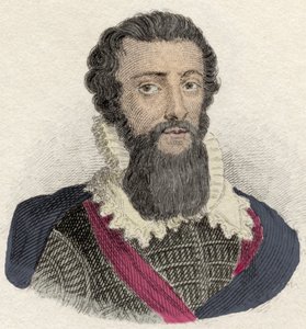Portrait of Robert Devereux, Count of Essex (1566-1601) English general, favorite of Elisabeth I. Engraving of the 19th century by Unknown artist