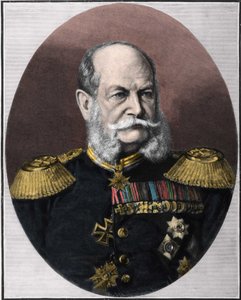 Portrait of William I (1797-1888), King of Prussia and Emperor of Germany. Engraving from the end of the 19th century.