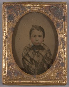 Portrait of a Little Boy in Checkered Coat and Bow Tie by Unknown artist