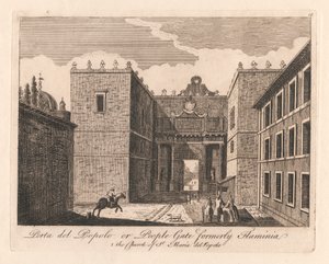 Porta del Popolo or People Gate formerly Flaminia: 1. the Church of St. Maria del Popolo