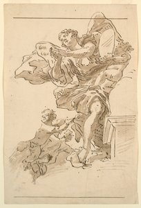 Putti and Winged Figure by Unknown artist