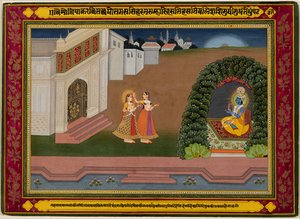 Radha’s Confidante Brings Her to Krishna, Based on Poetry of Bihari (Indian, 1595–1663) by Unknown artist