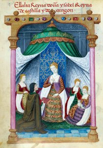 Representation of Queen Isabella of Portugal surrounded by her companions