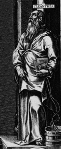 Representation of the Greek philosopher Stoicist Cleanthe (330-232 BC) Engraving from the frontispiece of Philosophical Works by Seneca by Unknown artist