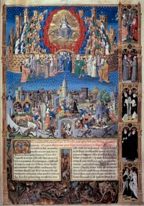 Representation of the city of God and the city of men (Miniature from 