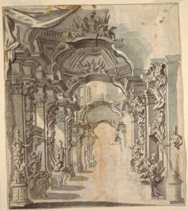 Richly Decorated Gallery (with trophies on pedestals) by Unknown artist