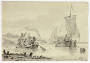 River Scene with Boats