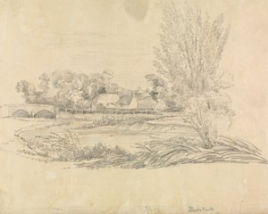 Rural Landscape with Bridge and Cottages by Unknown artist