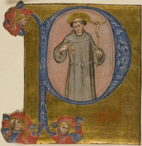 Saint Francis in a Historiated Initial "P" by Unknown artist