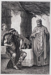 Saint Gregory of Tours opposing Chilperic I, King of Neustria by Unknown artist