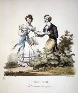 Scene of Courteous Love Between Two Young Men. c. 1820 by Unknown artist