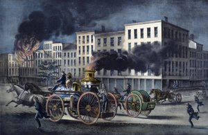 Scene of daily life of American firefighters by Unknown artist