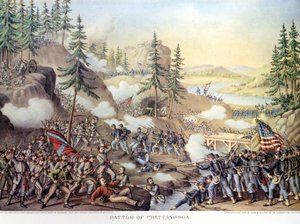 American Civil War: Battle of Chattanooga. Engraving by Unknown artist