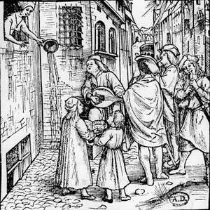 Student Serenade (Musicians), Basel, circa 1500 - Engraving, Bibl. by Unknown artist