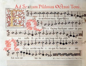 Sheet Music Page of a Sacred Work by Giovanni Giacomo Gastoldi by Unknown artist