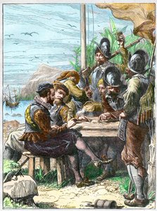 Sir Walter Raleigh at Trinidad, Getting Information from the Spanish Soldiers Regarding Guiana, 1595 by Unknown artist