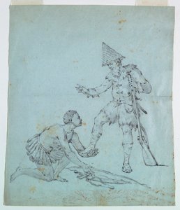 Sketch for a Cotton Printing: Robinson Crusoe by Unknown artist