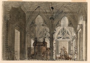 Stage Design, Interior of Gothic Church by Unknown artist