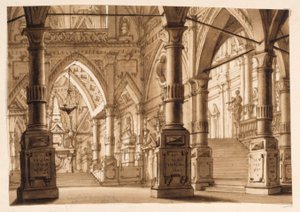 Stage Design, Interior of Gothic Church by Unknown artist