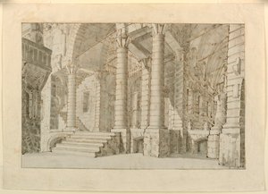 Stage Design, Interior of Prison by Unknown artist