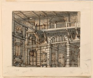 Stage Design, Interior of Prison Court by Unknown artist