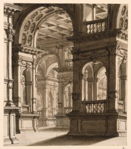 Stage Design, Interior of Renaissance Portico by Unknown artist
