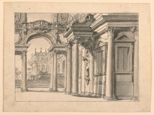 Stage Design: Palace Garden Architecture by Unknown artist