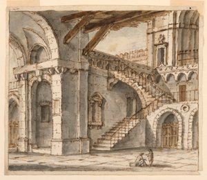 Stage Design: Prison Court by Unknown artist