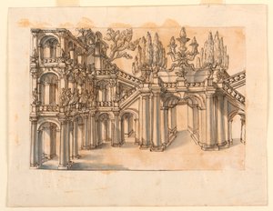 Stage Design: Staircase in Park by Unknown artist