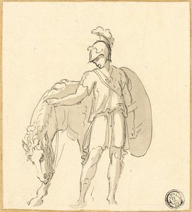 Standing Warrior and Horse by Unknown artist