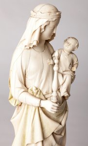 Statue. Madonna and Child. Gift of Mgr Cantineau, dean of the cathedral chapter. 13th century. (detail) bust.