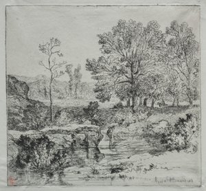 The Edge of the Forest. The Shrimp Fisherman by Unknown artist