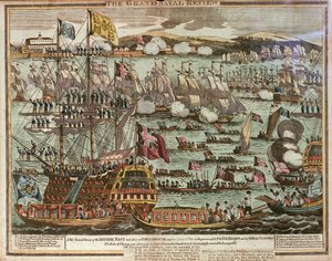 The Grand Naval Review, c. 1814 (coloured etching) by Unknown artist