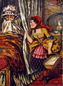 The Little Red Riding Hood. Tale by Charles Perrault (1697). Anonymous illustration