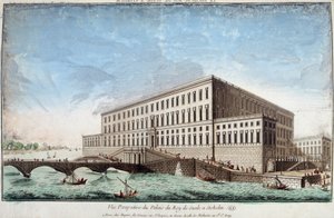 The Palace of the King of Sweden in Stockholm - engraving by Unknown artist