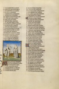 The Personification of Friendship Giving a Garland and Sacks of Gold for Alms to the Lover