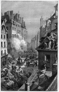 The Revolution of 1830. Combat in the faubourg Saint-Antoine. by Unknown artist