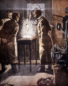 The Roentgen or X-rays. Discovered in 1895. Illustration representing the experiment by Unknown artist
