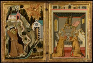 The Stigmatization of Saint Francis, and Angel Crowning Saints Cecilia and Valerian by Unknown artist