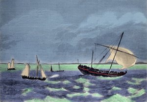 The capture of a dhow (Arab boat) along the Malagasy coast.