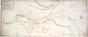 The City and Suburbs of Dublin from Kilmainham to Rings-End, Wherein the Rivers, Streets, Lanes, Alleys, Churches, Gates &c are Exactly Described 15th No. 1673