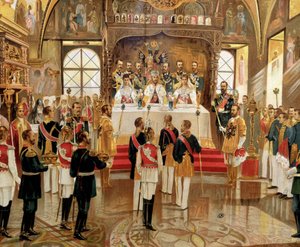 The coronation of Tsar Nicholas II (1868-1918) in Moscow, Russia by Unknown artist