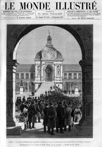 The court of the Conservatoire des Arts et Métiers where the statues of Denis Papin (1647-1714), physicist, mathematician and inventor, and Nicolas Leblanc (1742-1806), French chemist. Inauguration of the statue of Denis Papin on January 16. by Unknown artist
