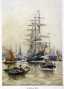 The Port of Hamburg in the 19th Century by Unknown artist