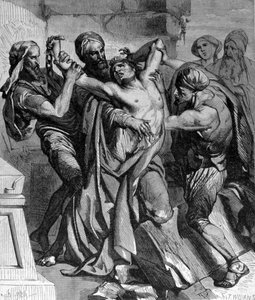 The Possessed of Capernaum. Despite the miracles performed by Jesus, the city refused to convert. Engraving of the 19th century
