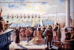 The second departure of Christopher Columbus from Cadiz on September 25, 1493 by Unknown artist