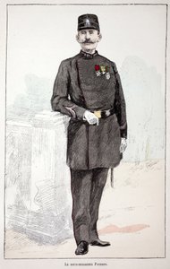 The sub-brigadier Poisson. Eau forte en couleurs, for illustration 