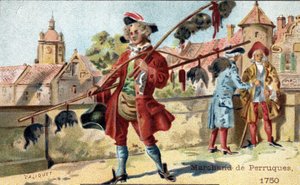 The trade of wigs merchant in 1750