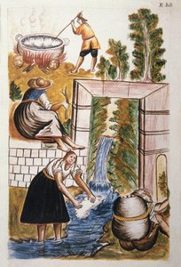 The work of wool, from the book "Trujillo del Peru" or "Códice Martínez Compañón" by Unknown artist